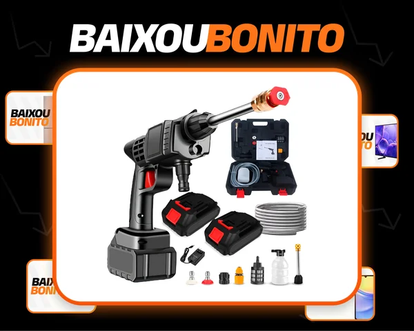 Lavadora Lava Jato Portátil Pressão 2 Baterias + Maleta