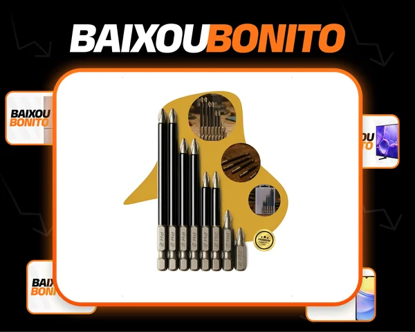 Ponta Bits Ph2 50mm + 70mm + 90mm Ponteira Magnética 6 Peças Bradex