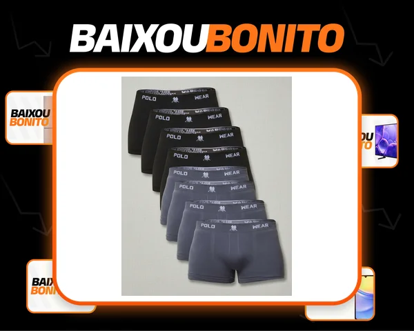 Kit 6x1 Cueca Polo Wear Boxer Microfibra Basic Pto/cza