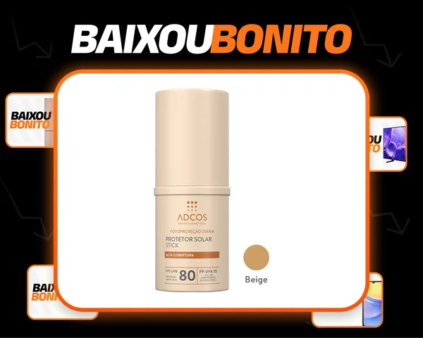 Adcos Protetor Solar Stick Tonalizante FPS 80 Beige 17g
