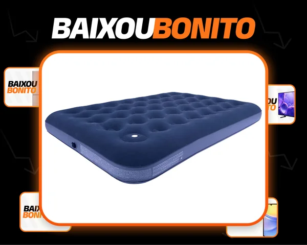 Colchão Inflável Casal Acampamento Inflador Acoplado O2flow