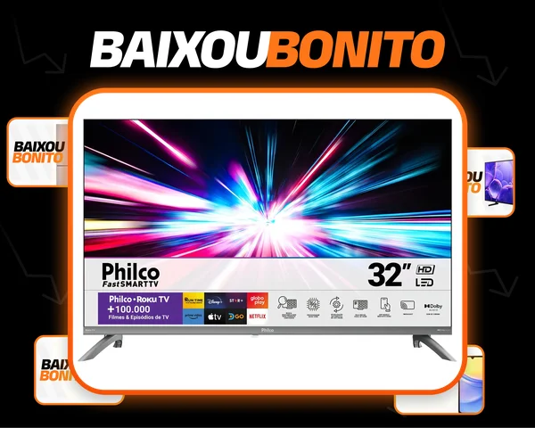 Smart Tv 32 Philco Led Roku Tv Hd Dolby Audio Bivolt P32CRA