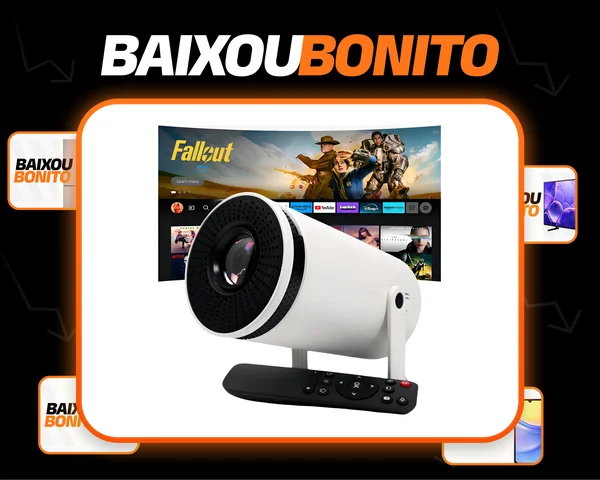 Projetor Smart Portátil Full Hd 4k Bluetooth Wifi Cor Branco Android 11.0 5g TV Cinema em Casa