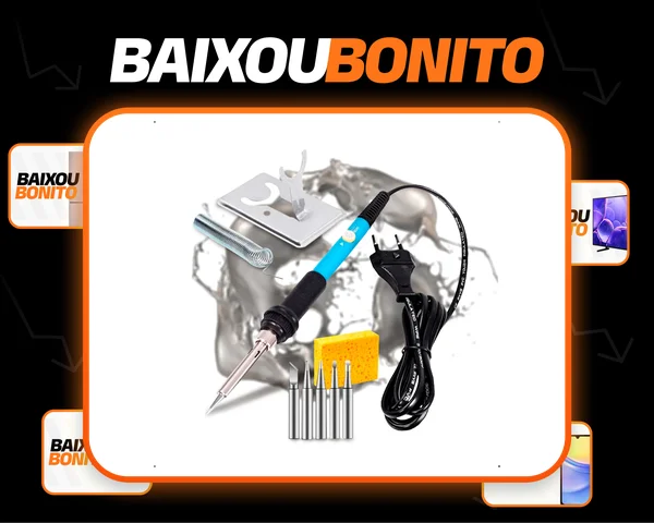 Kit Ferro De Solda 60w Estanho Com Fluxo De Solda Com Regulagem De Temperatura Profissional Several 220 Volts