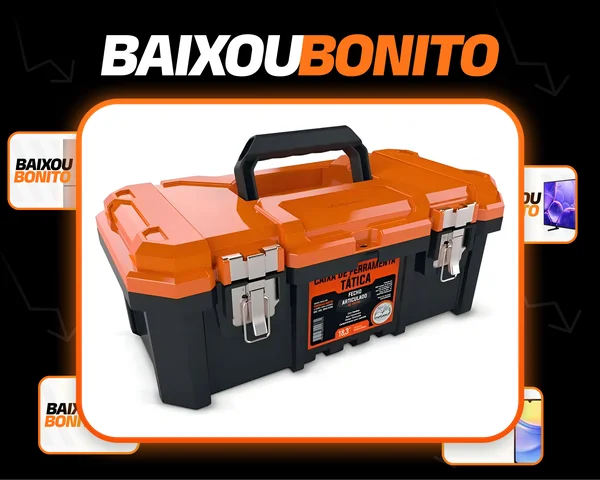 Caixa De Ferramentas Fecho De Metal Tatica 18,3 Pol. Laranja