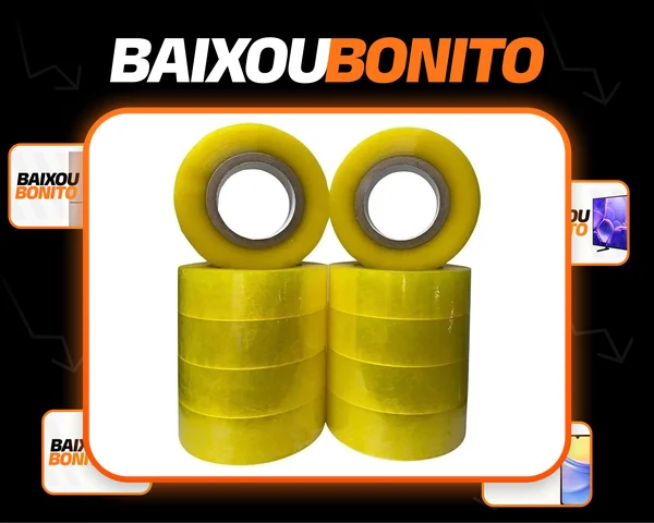 Kit 10 fita adesiva embalagem durex caixa 45mm x 500m transparente Solução & Cia