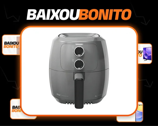 Fritadeira Elétrica Air Fryer WAP WAFF2-C Family 4 Litros Antiaderente Cinza
