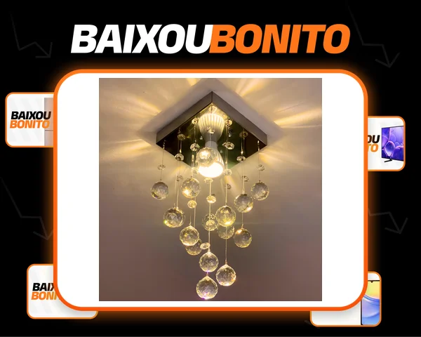 Lustre Cristal Acrílico Quarto Sala Vai Montado Promoção