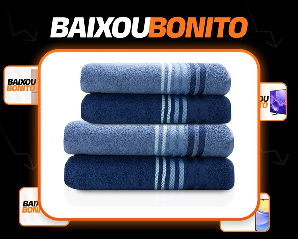 Jogo De Banho E Rosto 4 Pçs 400g/m2 Dynamo Select Camesa Marinho Com Azul Liso