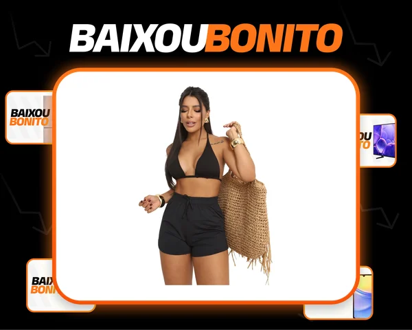 Biquini 3 Peças Conjunto Trikini Short Praia Tendência Moda