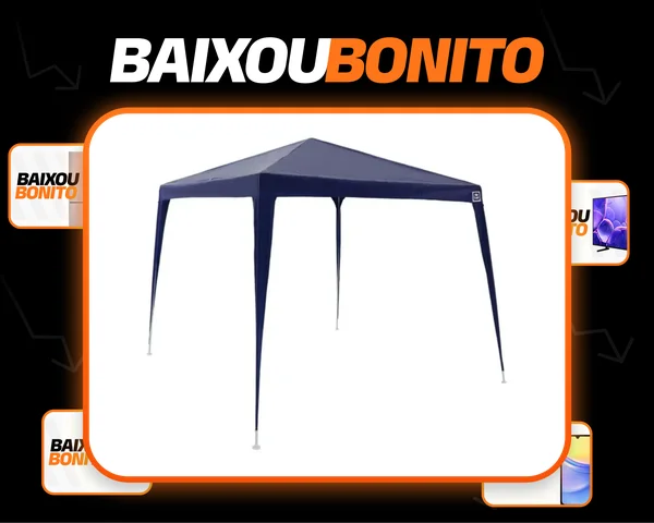 Barraca Tenda Belfix 301202 Gazebo Azul Polietileno 3x3 Metros Desmontável Praia Jardim Eventos