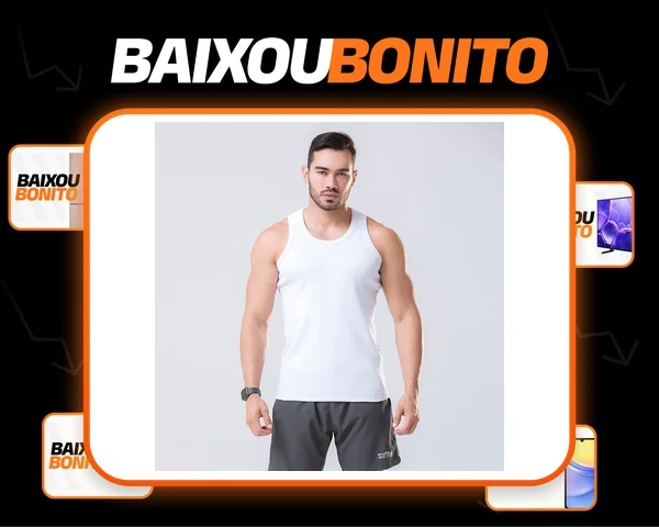 Regata Masculina Modelo Americano Fechado Canelada Algodão