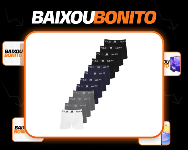 Kit 12 Cuecas Masculinas Box Microfibra Polo Wear