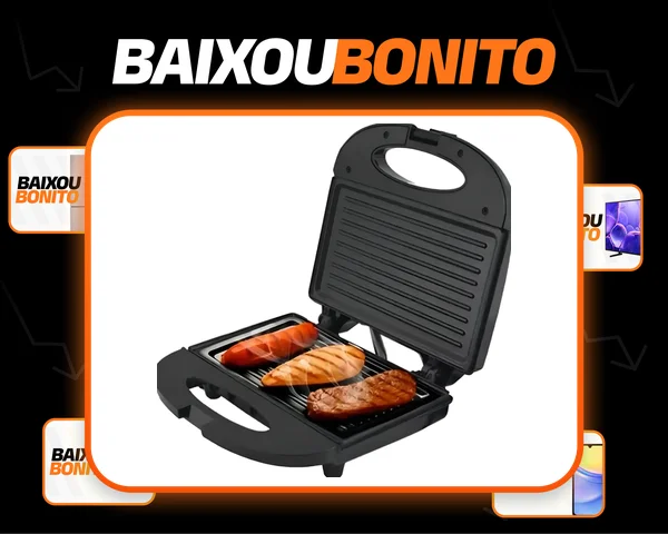 Sanduicheira Grill 2 Em 1 Kian Preta Elétrica 750w Cor Preto,Seu Mixto Quente Ultra Rápido, e Outros Petiscos