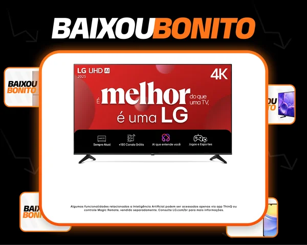Smart TV 4K 55" LG UHD 55UA75 Processador α7 AI Ger8 4K Super Upscaling Google Cast Alexa Integrado Controle Remoto Padrão WebOS 25