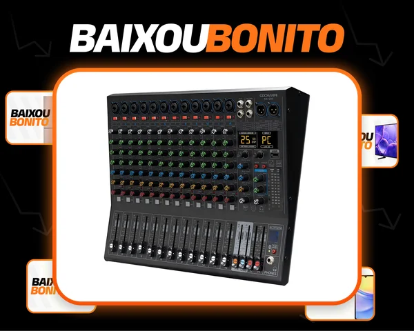 Mesa De Som Gochanminx1200 Profissional Misturador 12 Canais 127/220v