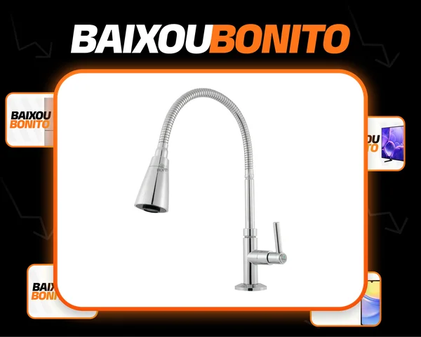 Torneira Gourmet Cozinha Bancada Pia Flexível 2 Jatos Abs Cor Prateado