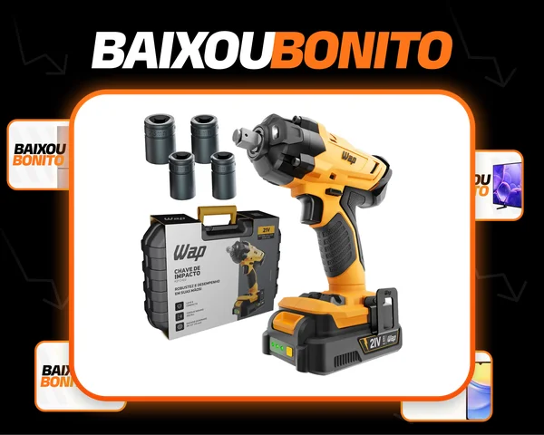 Chave De Impacto Wap K21 Ch02 2300 Rpm Com Carregador Bivolt
