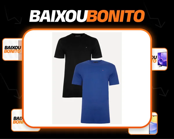 Kit Camisetas Tommy Hilfiger Preta/azul Royal 2un - Original