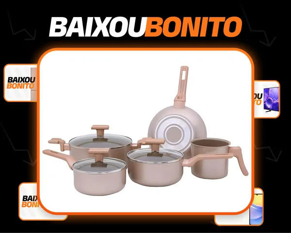 Conjunto De Panelas Sartin Champ 5 Pçs Cerâmica Mimo Style