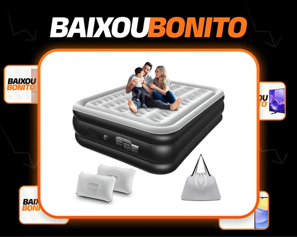 Colchão Inflável Duplo Elétrico Com 2 Travesseiro Inflável