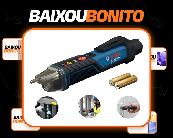 Detector Tensão Bosch C/ Alerta Sonoro Luminoso Gvd 100017 Azul