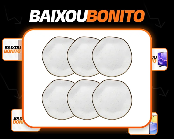 Conjunto De 6 Pratos Sobremesa Maresia Oxford Porcelanas