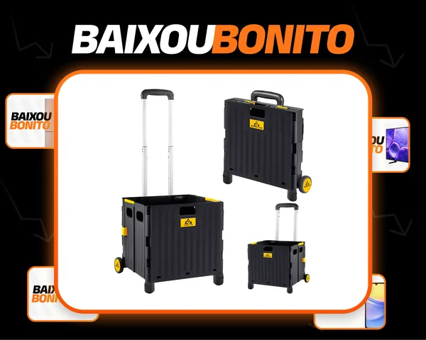 Carrinho Organizador Preto Multiuso C/ Alça Preto