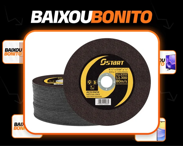 Disco De Corte Fino Inox 4.1/2 X 1,0 Esmerilhadeira 50 Pçs