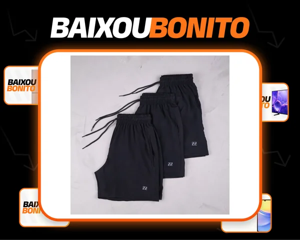 Kit 3 Bermudas Masculinas Academia Treino Praia Verão Fit