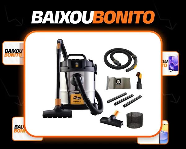 Aspirador de Pó e Água Wap GTW Inox 12 1400W com Bocal de Sopro