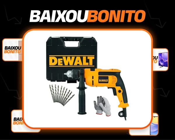 Furadeira Martelete Elétrica 13mm Dewalt 750w + Maleta