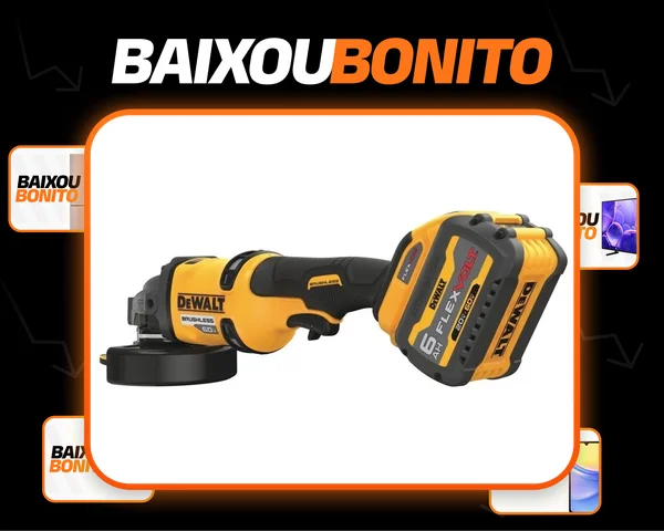Esmerilhadeira Angular 127mm Sem Fio Dewalt Modelo DCG418T2 MAX Flexvolt Li-Ion Motor Brushless Com Bolsa para Ferramentas 2 Baterias 6Ah 1 Carregador Amarelo