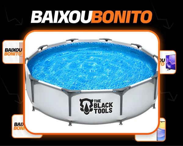 Piscina Estrutural Grande Redonda Aço 4690l 3m Reforçado Cinza Lisa