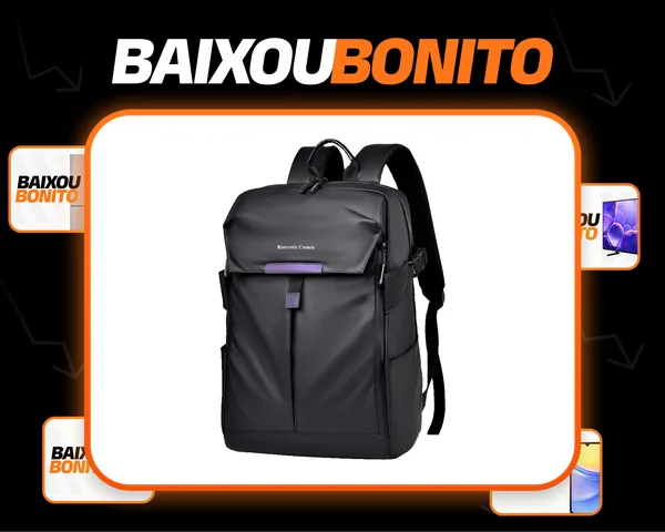 Mochila Notebook Impermeável Escolar Feminina Masculina Preto Couros