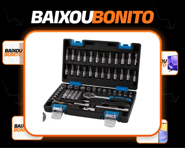 Jogo De Soquetes E Acessórios 1/4 Pol. 57 Peças Com Maleta NELL XWT0057