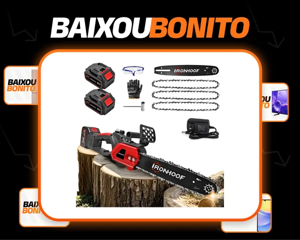 12 Polegadas Motoserra Eletrica Portatil Brushless Bivolt Vermelho 110/127/220v