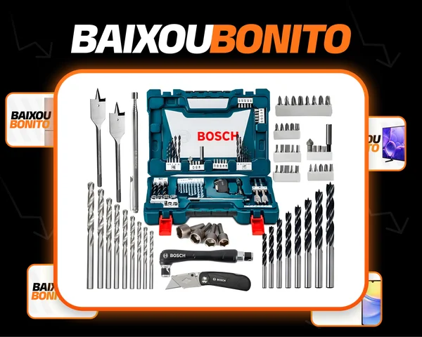 Jogo Kit Pontas Brocas 68 Peças Bosch Metal Com Maleta