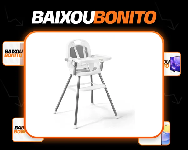 Cadeira de alimentação 3 em 1 infantil portátil berry cinza Multikids