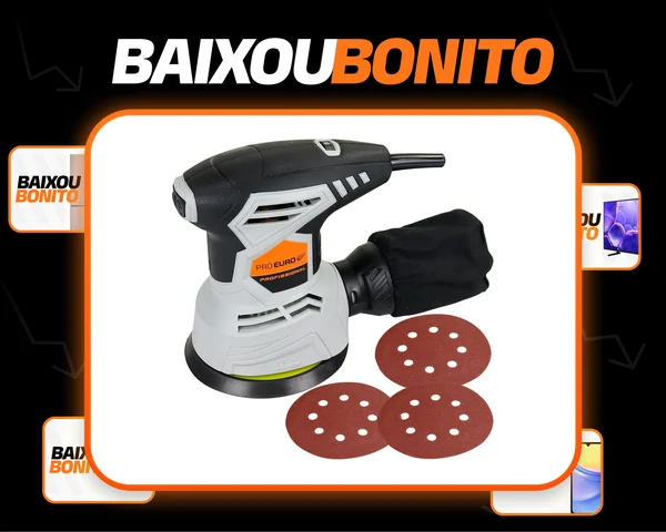 Lixadeira Roto Orbital Elétrica 127V 400w 125mm 12000rpm Pró Euro Cor Cinza Frequência 50/60 Hz