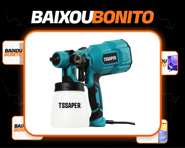 Pistola De Pintura Elétrica Pulverizador Hvlp 550w Com 3 Bicos