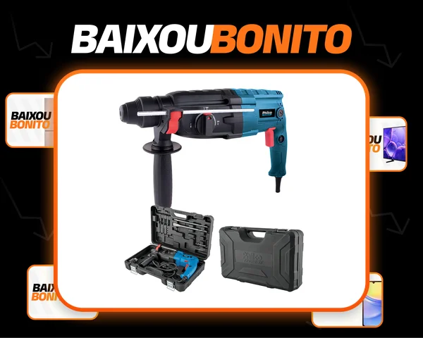 Martelete Philco Force Pmt01 900w Impacto De 3j 1400rpm Cor Azul