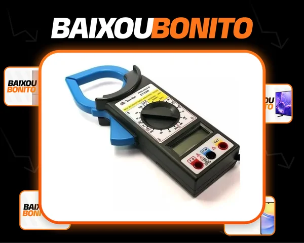 Alicate Amperímetro Digital Minipa ET-3200 1000A Medidor Profissional de Corrente AC/DC, Tensão, Resistência e Continuidade