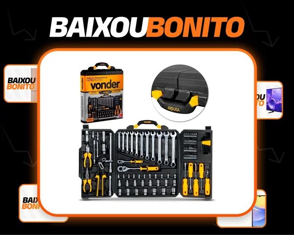 Jogo de ferramentas com 110 peças, embalagem fechada, VONDER