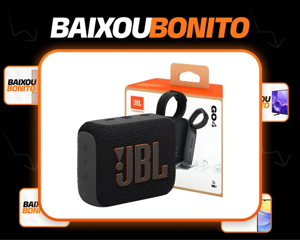 Caixa De Som Jbl Go 4 Bluetooth Portátil À Prova D'água Caixa De Som Go 4 Jbl Preto 127/220v