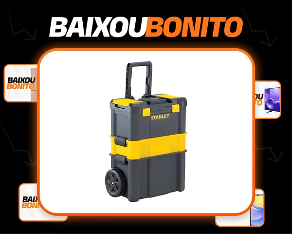 Caixa Plástica P Ferramentas Com Rodas 80l 3 Em 1 Stst18631 Preto-estrelado