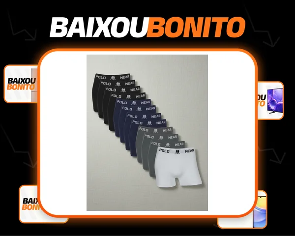 Kit 12 Cuecas Masculinas Boxer Polo Wear