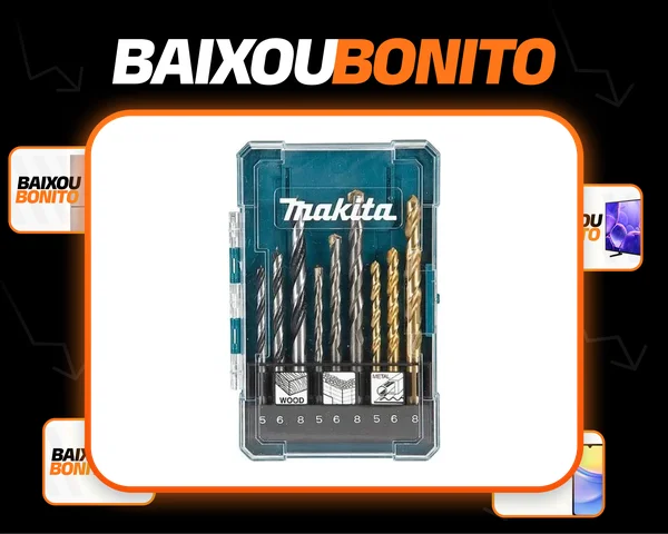 Jogo De Brocas 9 Pçs Makita Madeira Concreto Metal D-71962