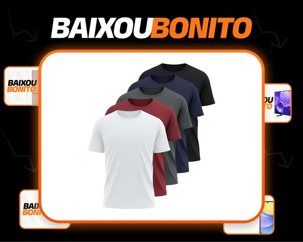 Kit 5 Camisetas Básicas Masculina Dry Fit Lisa Tradicional