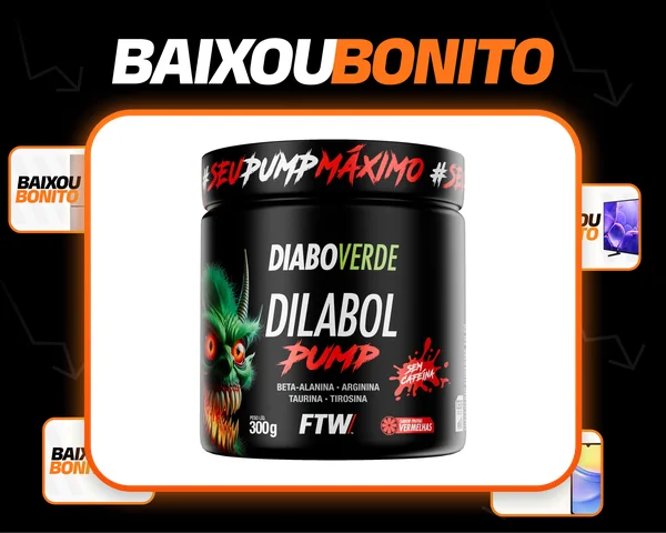 Dilabol Pump Pré Treino Pote 300g Sabor Frutas Vermelhas Diabo Verde - FTW